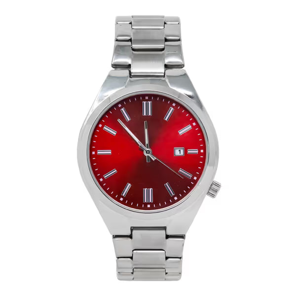 Stainless Steel Round Watch - 10029A-MB
