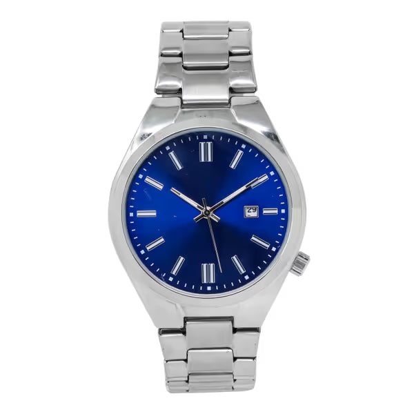 Stainless Steel Round Watch - 10029A-MB