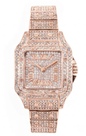 Ladies Iced-Out 34mm Metal Band Watch - 9204L-MB