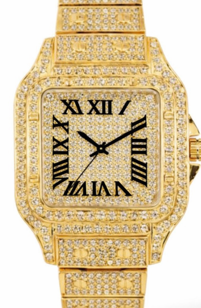Ladies Iced-Out 34mm Metal Band Watch - 9204L-MB