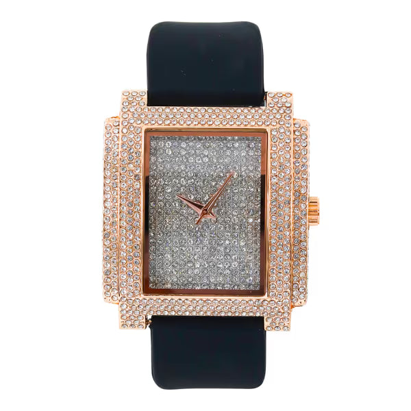Urban Iced-Out Chandelier Silicon Band Watch - 10340-MB