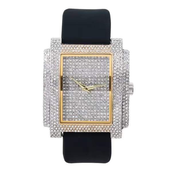 Urban Iced-Out Chandelier Silicon Band Watch - 10340-MB