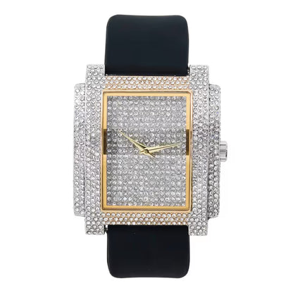 Urban Iced-Out Chandelier Silicon Band Watch - 10340-MB