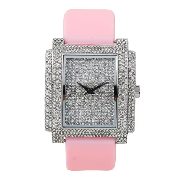 Urban Iced-Out Chandelier Silicon Band Watch - 10340-MB