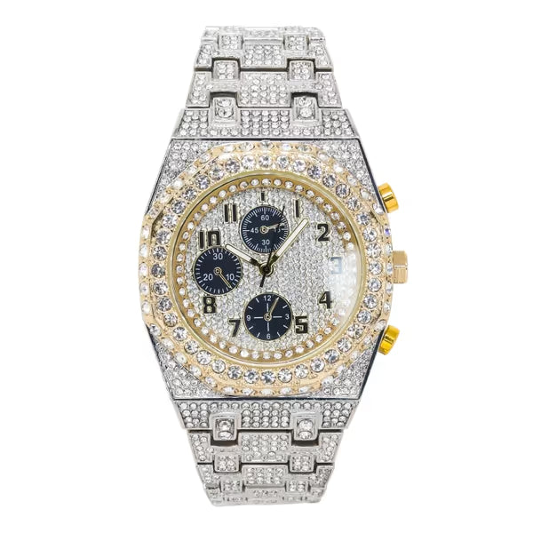 Urban Iced Out Metal Band Watch - 10030-MB