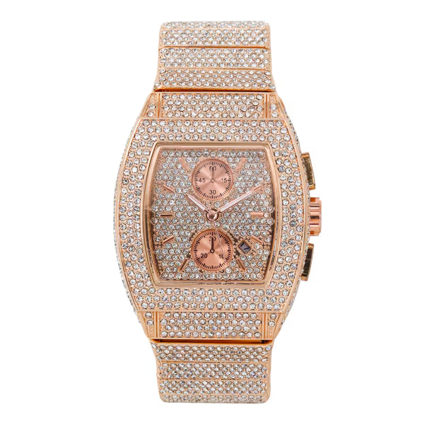 Urban Iced-Out Chandelier Metal Band Watch - 10036B-MB