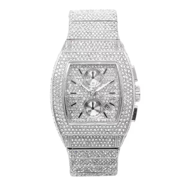 Urban Iced-Out Chandelier Metal Band Watch - 10036B-MB