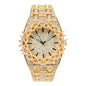 Men’s Iced-Out Spiked Bezel Metal Band Watch – 10330A-MB