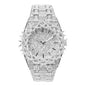 Men’s Iced-Out Spiked Bezel Metal Band Watch – 10330A-MB