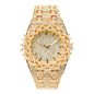 Men’s Iced-Out Spiked Bezel Metal Band Watch – 10330A-MB