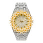 Men’s Iced-Out Spiked Bezel Metal Band Watch – 10330A-MB