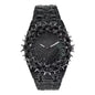 Men’s Iced-Out Spiked Bezel Metal Band Watch – 10330A-MB