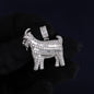 Iced Out 2.7ct Moissanite Goat Pendant in Premium Sterling Silver