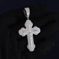 Iced Out 3.63CT Moissanite Budded Cross Pendant in Premium Sterling Silver