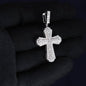 Iced Out 1.39CT Moissanite Cross Pendant in Premium Sterling Silver