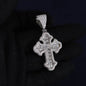 Iced Out 5.93CT Moissanite Flared Cross Pendant in Premium Sterling Silver