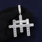 Iced Out 8.91CT Moissanite Baguette Triple Cross Pendant in Premium Sterling Silver