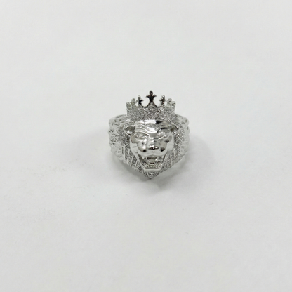 Iced 0.41CT Moissanite Lion Head Crown Ring in Premium Sterling Silver