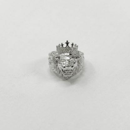 Iced 0.41CT Moissanite Lion Head Crown Ring in Premium Sterling Silver