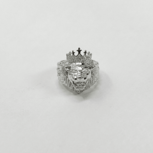 Iced 0.41CT Moissanite Lion Head Crown Ring in Premium Sterling Silver