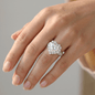 Iced Out 1.39CT Moissanite Heart Ring in Premium Sterling Silver