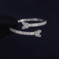 Iced Out 4.5CT Moissanite Baguette Butterfly Open Cuff Bangle in Premium Sterling Silver