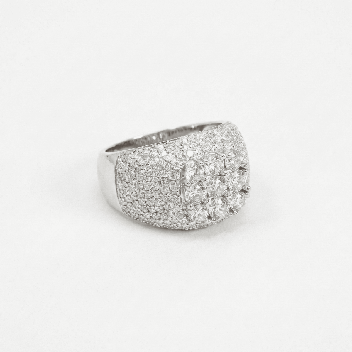 Iced Out 5.24CT Moissanite Cushion Cluster Ring in Premium Sterling Silver