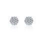 5mm flower moissanite cluster earrings in sterling silver with 0.32ct diamond sparkle.