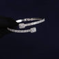 Iced Out 4.37CT Moissanite Baguette Rounded Rectangle Open Cuff Bangle in Premium Sterling Silver