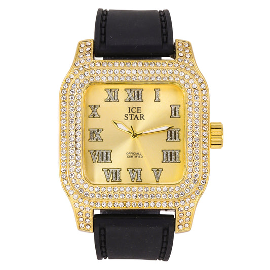 Urban 45mm Iced Out Square Watch - 7747B-SB