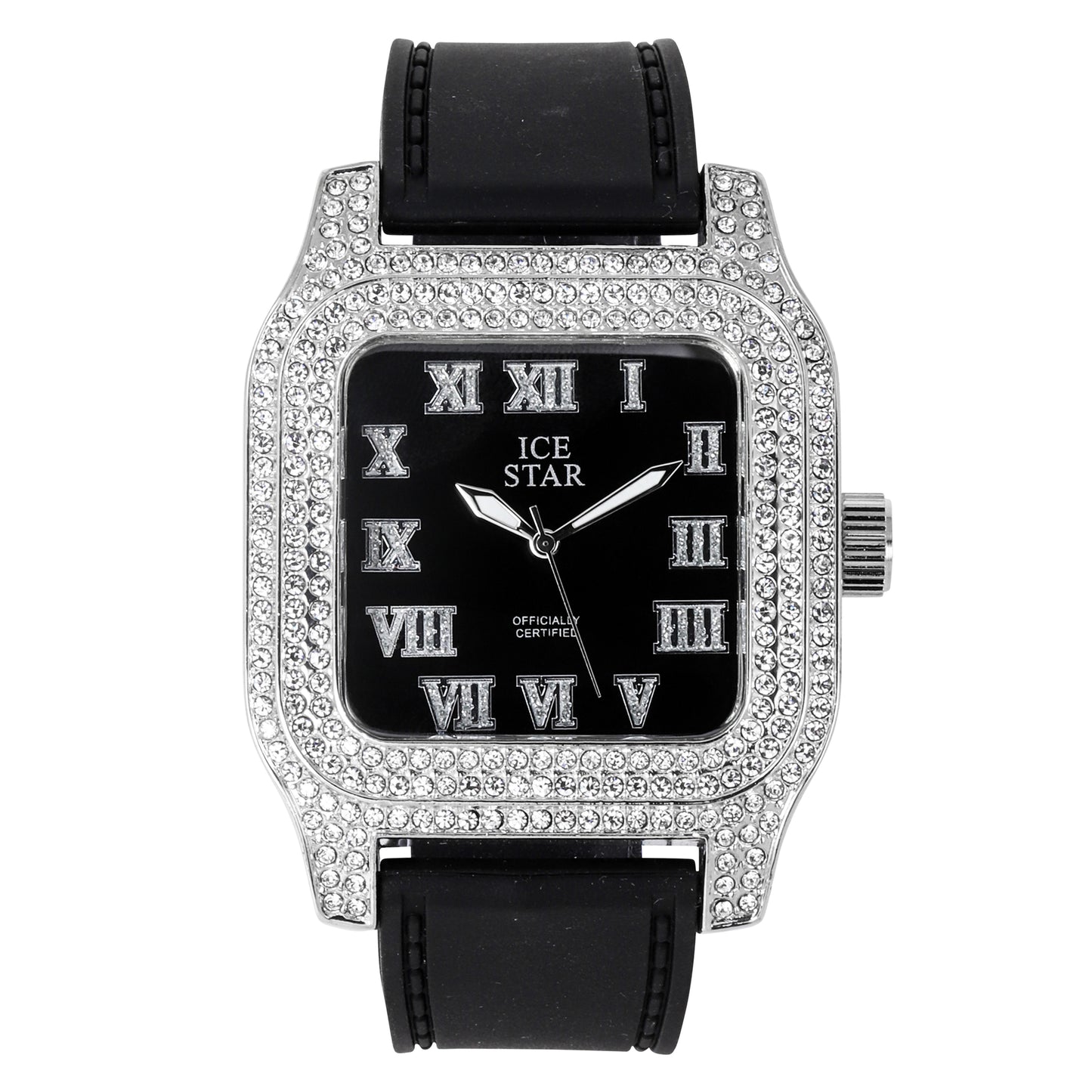 Urban 45mm Iced Out Square Watch - 7747B-SB