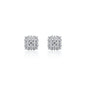 7mm square moissanite cluster earrings in silver with sparkling 0.71ct diamond studs.
