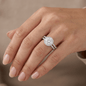 Iced Out 1.42ct Moissanite Round Halo Split Shank Ring in Premium Sterling Silver