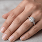 Iced Out 1.36ct Moissanite Round Halo Ring in Premium Sterling Silver