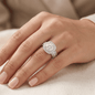 Iced Out 1.92ct Moissanite Cushion Cut Double Halo Ring in Premium Sterling Silver