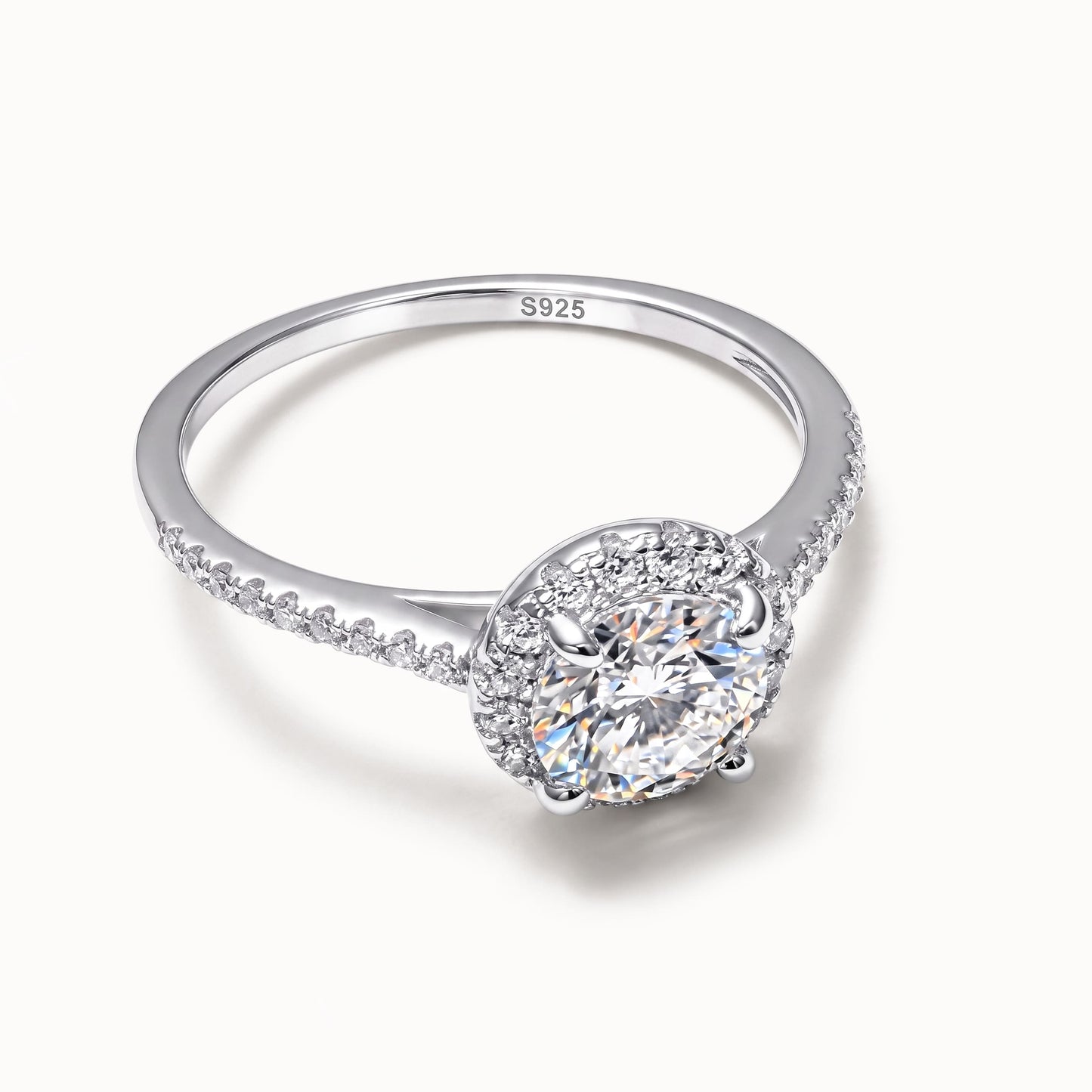 Iced Out 1.02CT Moissanite Round Cut Halo Pavé Ring in Premium Sterling Silver