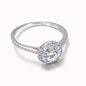 Iced Out 1.02CT Moissanite Round Cut Halo Pavé Ring in Premium Sterling Silver