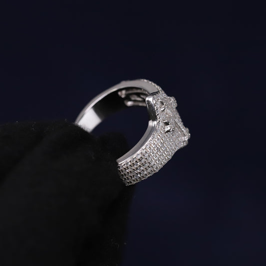 Iced Out 3.15CT Moissanite Cross Ring in Premium Sterling Silver