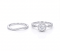 Iced Out 2 Piece Round Cut 0.85CT Moissanite Halo Ring Set in Premium Sterling Silver