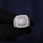 Iced Out 4.67CT Moissanite Square Baguette Ring in Premium Sterling Silver
