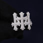 Iced Out 1.72CT Moissanite Gothic Three Cross Ring in Premium Sterling Silver