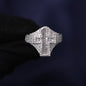Iced Out 1.79CT Moissanite Baguette Cross Ring in Premium Sterling Silver