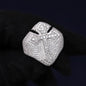 Iced Out 3.15CT Moissanite Statement Cross Ring in Premium Sterling Silver