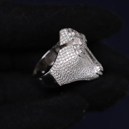 Iced Out 3.15CT Moissanite Statement Cross Ring in Premium Sterling Silver