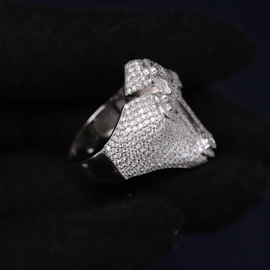 Iced Out 3.15CT Moissanite Statement Cross Ring in Premium Sterling Silver