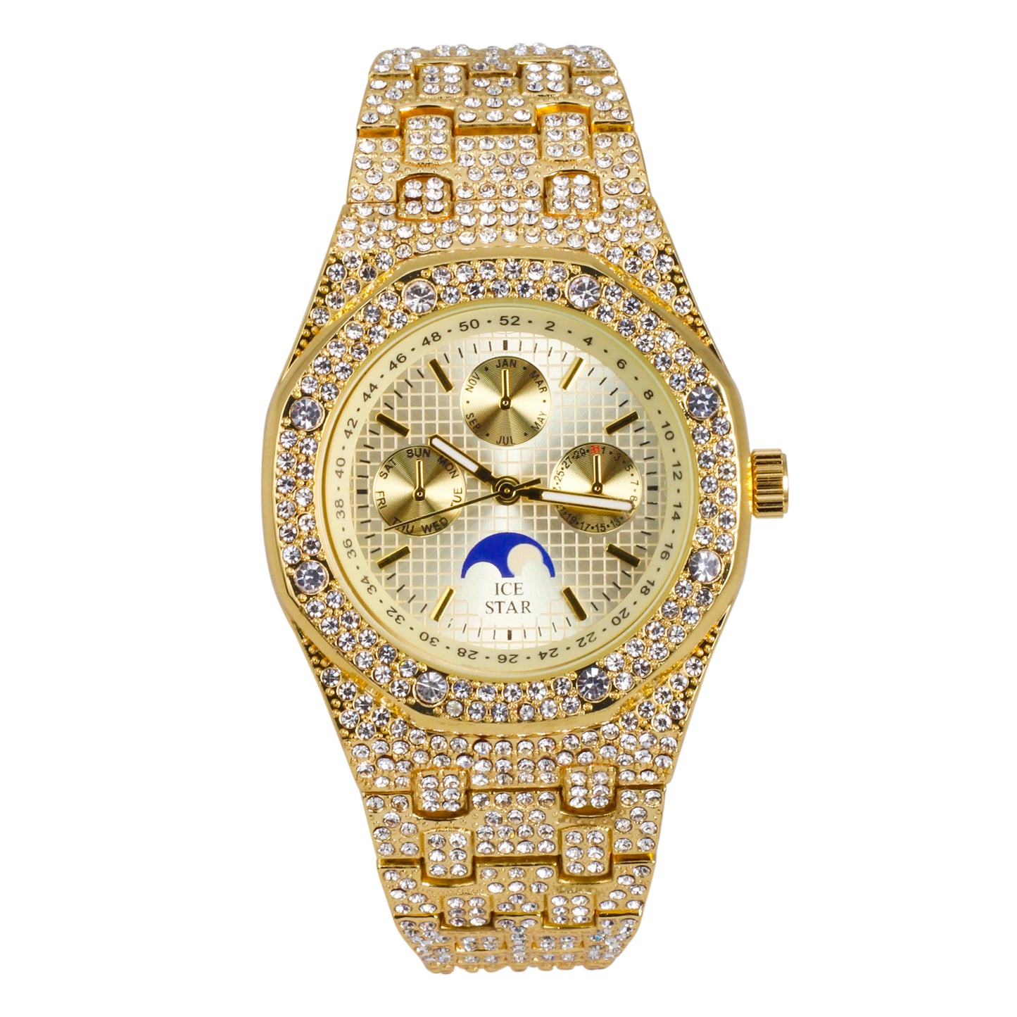 Urban Iced Out 42mm Metal Band Watch - 8785-MB