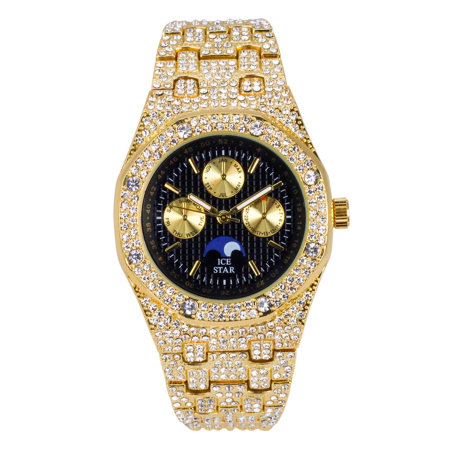 Urban Iced Out 42mm Metal Band Watch - 8785-MB