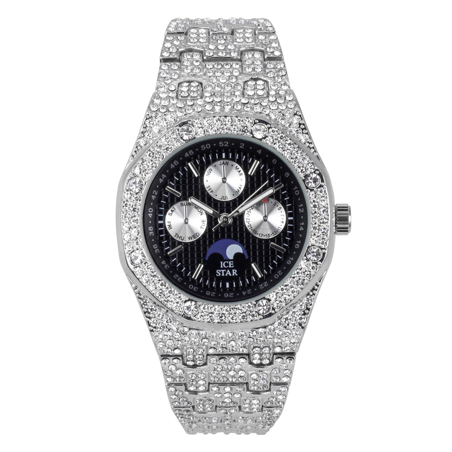 Urban Iced Out 42mm Metal Band Watch - 8785-MB