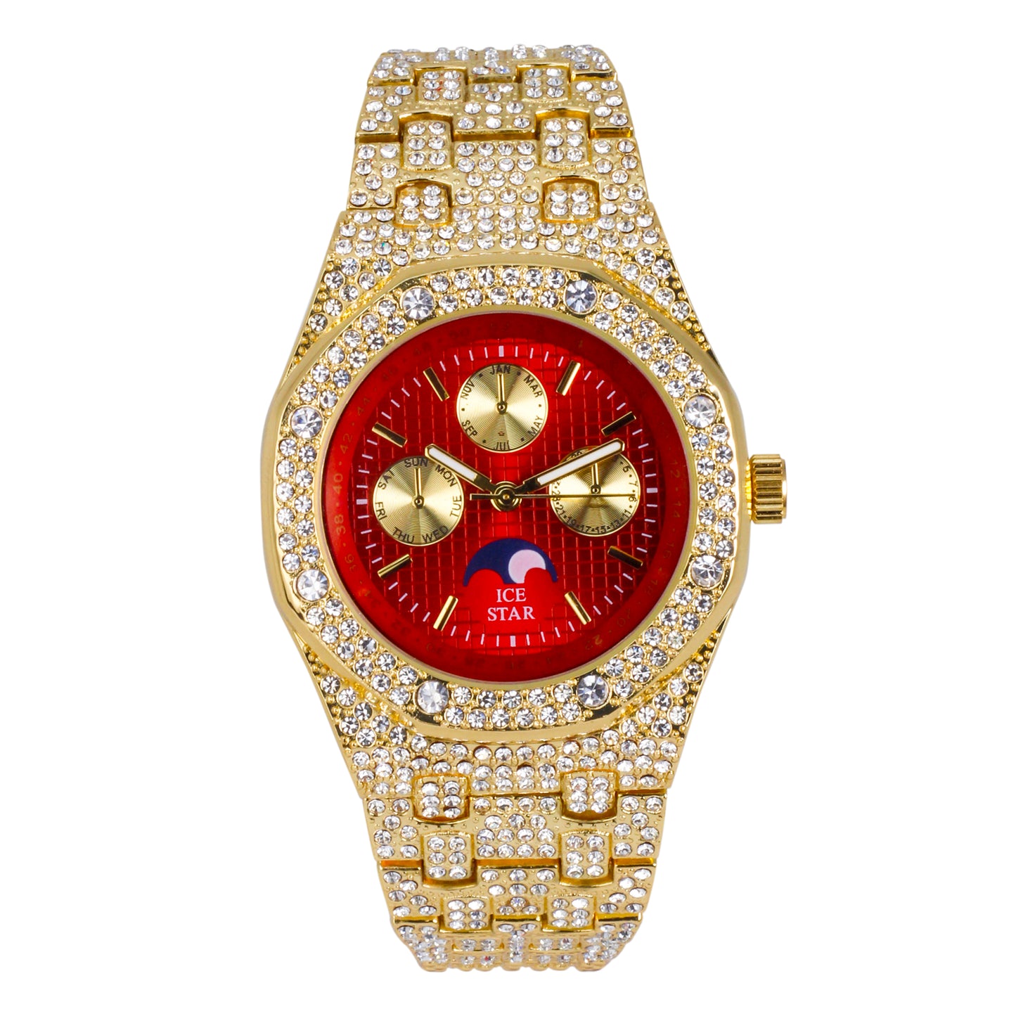 Urban Iced Out 42mm Metal Band Watch - 8785-MB