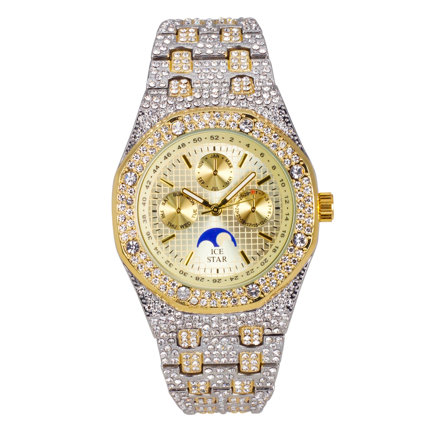 Urban Iced Out 42mm Metal Band Watch - 8785-MB